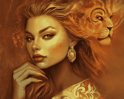 Leo Zodiac Woman Diamond Painting