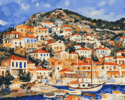 Lesbos Historic Buildings Diamond Painting