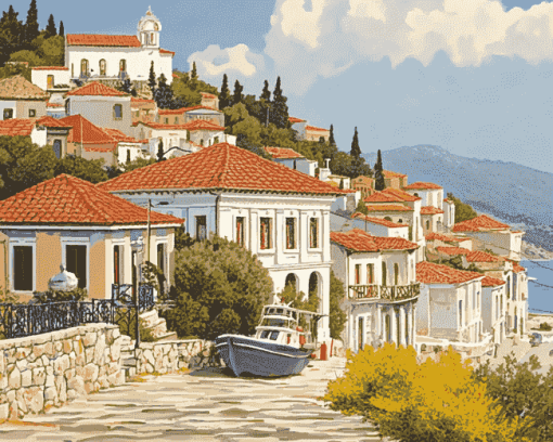 Lesbos Island Architecture Diamond Painting