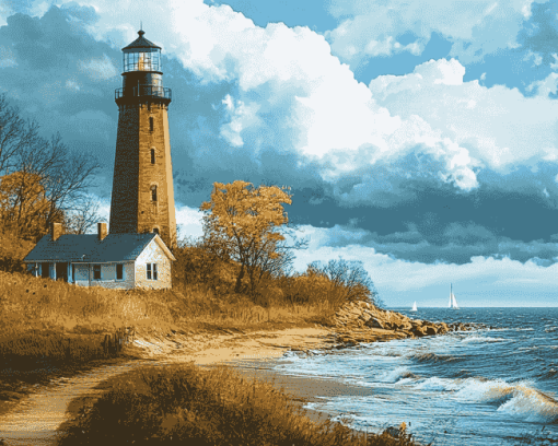 Lighthouse New Haven Scenic Diamond Painting