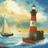 Lighthouse and Sailboat Adventure Diamond Painting