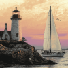 Lighthouse and Sailboat Scenes Diamond Painting