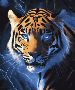 Lightning Tiger Animation Diamond Painting