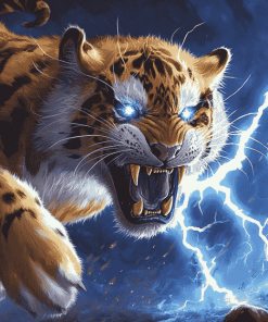 Lightning Tiger Diamond Painting