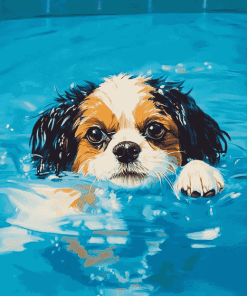 Little Dog by the Pool Diamond Painting