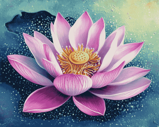 Lotus Flower Vintage Diamond Painting