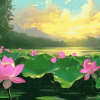 Lotus Flowers Diamond Painting