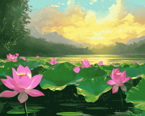 Lotus Flowers Diamond Painting