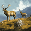 Majestic Highlands Elk Diamond Painting