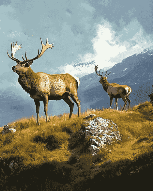 Majestic Highlands Elk Diamond Painting