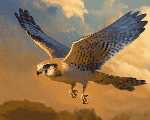 Majestic Kestrel Bird Diamond Painting