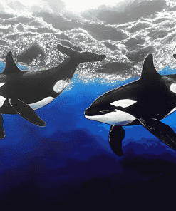 Majestic Orcas Diamond Painting