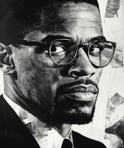 Malcolm X Black And White Diamond Painting