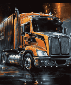 Man Truck Engines Diamond Painting