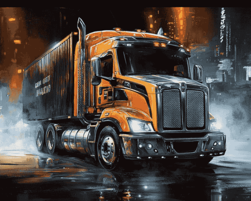 Man Truck Engines Diamond Painting