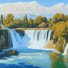 Manavgat Waterfall Landscape Diamond Painting