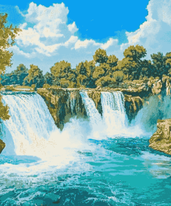 Manavgat Waterfall Scene Diamond Painting