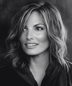 Mariska Hargitay Black and White Diamond Painting