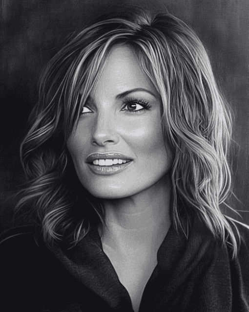 Mariska Hargitay Black and White Diamond Painting