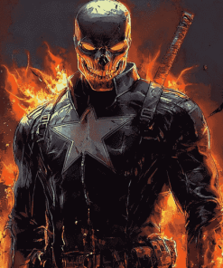 Marvel Blazing Skull Animation Diamond Painting