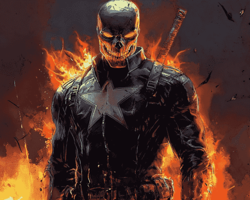 Marvel Blazing Skull Animation Diamond Painting