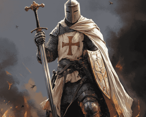 Medieval Crusader Warrior Diamond Painting