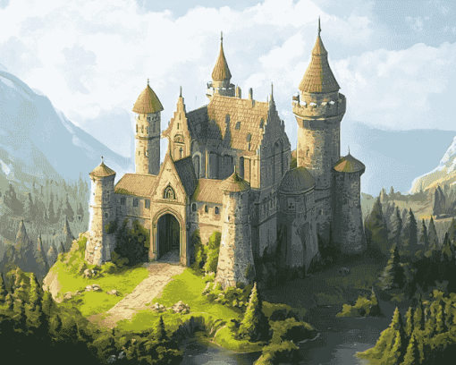 Medieval Fantasy Castle Diamond Painting