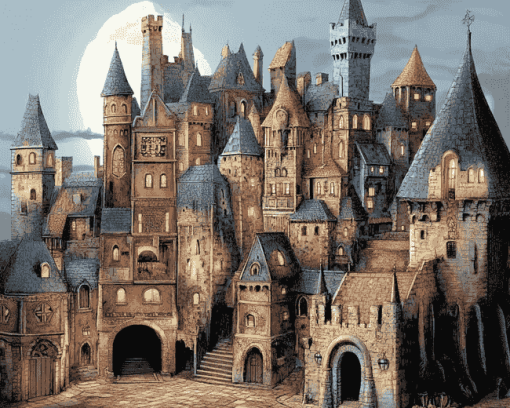 Medieval Fantasy Castle Diamond Painting