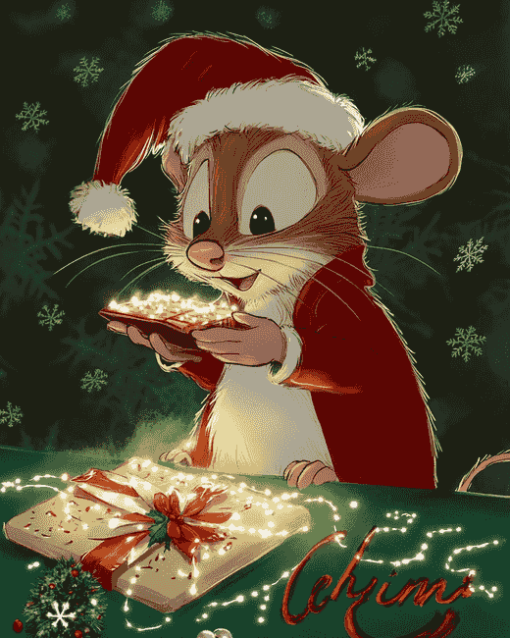 Merry Christmas Mouse Diamond Painting