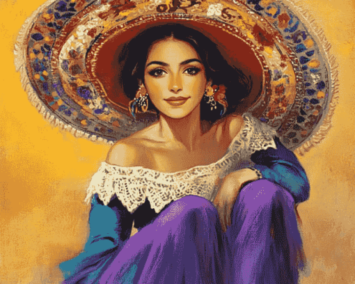 Mexican Women Beauty Diamond Painting