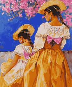 Mexican Women and Children Diamond Painting