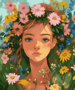 Midsommar Girls Floral Diamond Painting