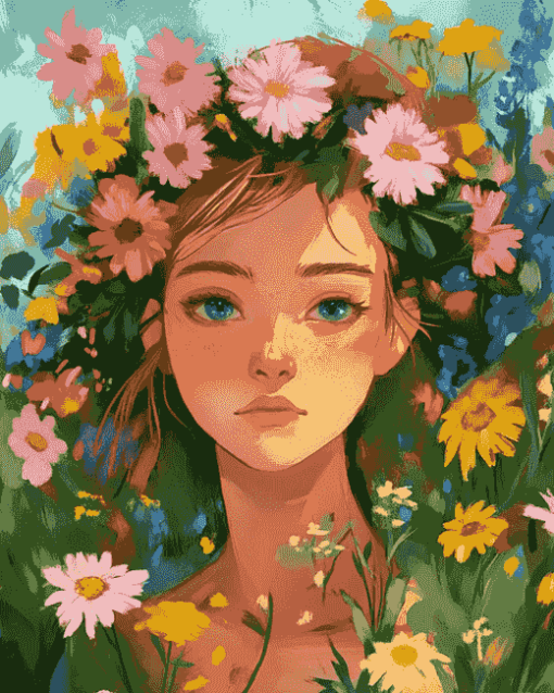 Midsommar Girls Floral Diamond Painting