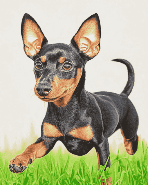 Miniature Pinscher Puppy Diamond Painting