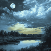 Moonlit Gloomy Sky Diamond Painting