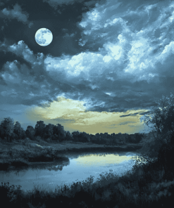 Moonlit Gloomy Sky Diamond Painting