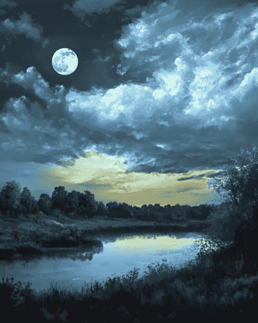 Moonlit Gloomy Sky Diamond Painting