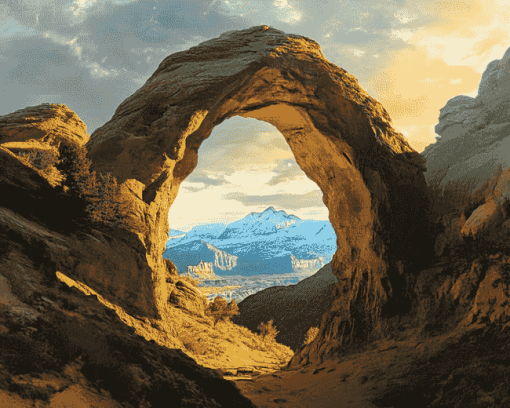 Mountain Landscapes Arch Diamond Painting