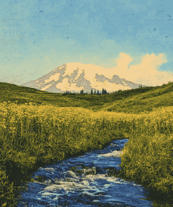 Mountain Rainer Valley Diamond Painting