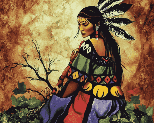 Native American Women Diamond Painting