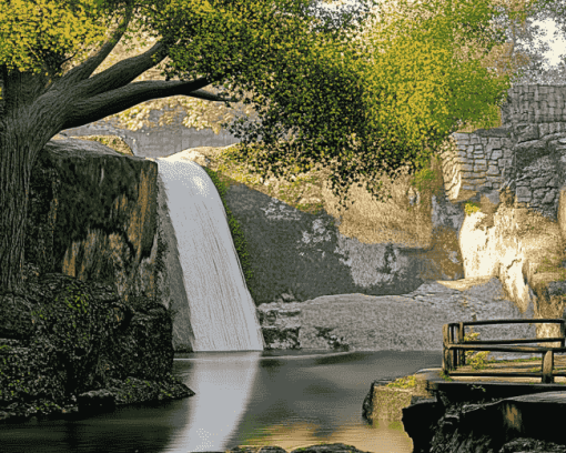 Neck Chand's Rock Waterfalls Diamond Painting