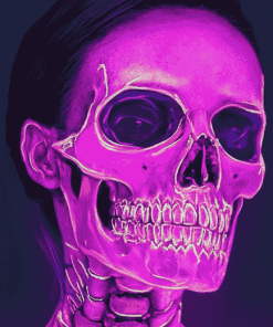 Neon Skeleton Skull Diamond Painting