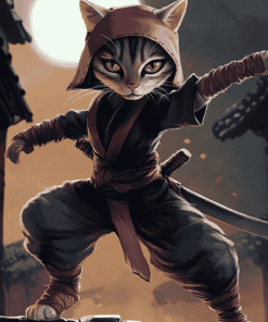 Ninja Cat Animation Diamond Painting