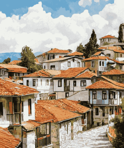 Ohrid City Buildings Diamond Painting