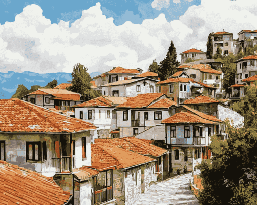 Ohrid City Buildings Diamond Painting