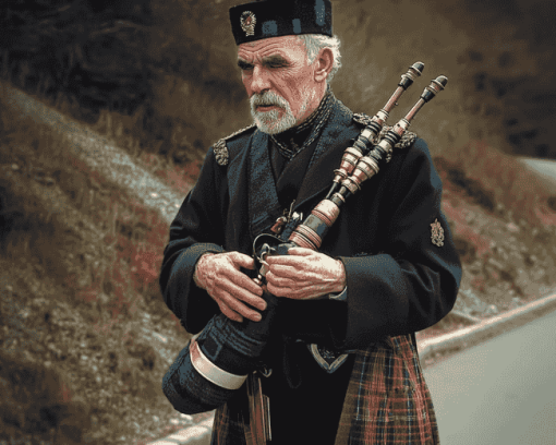 Old Scottish Piper Vintage Diamond Painting