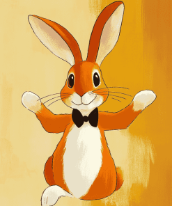 Orange Big Eared Rabbit Diamond Painting