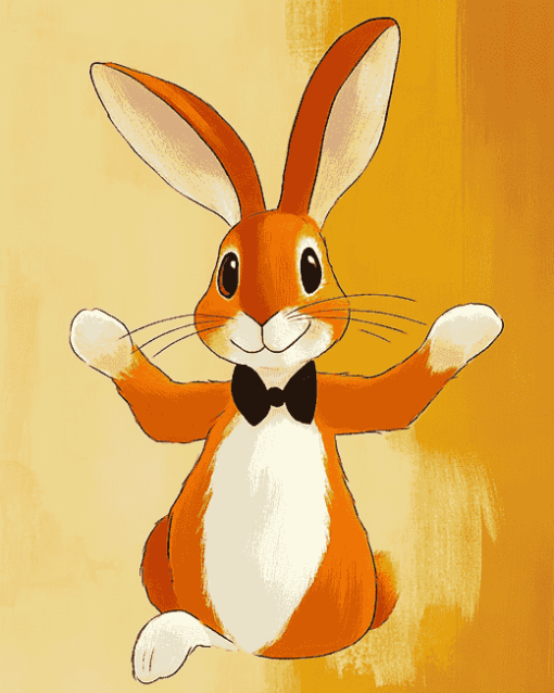 Orange Big Eared Rabbit Diamond Painting