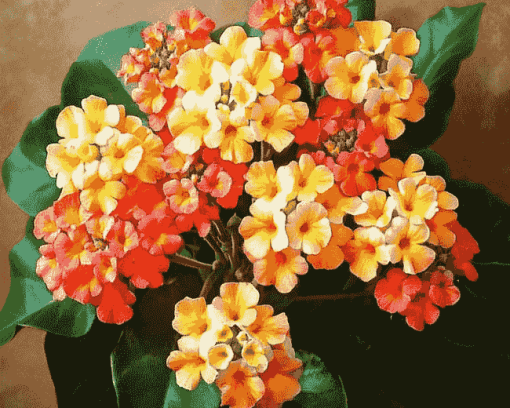 Orange Blossom Lantanas Diamond Painting