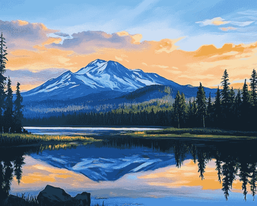 Oregon Mountain Landscapes Diamond Painting